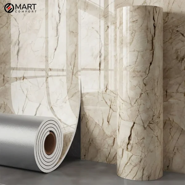 ECYC Ltd 15.75x118 Inch Peel And Stick Marble Wallpaper Border – Self-Adhesive Waterproof Waistline Baseboard Sticker For Home Kitchen